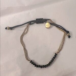 Stella & Dot Gold and Black Beaded Bracelet